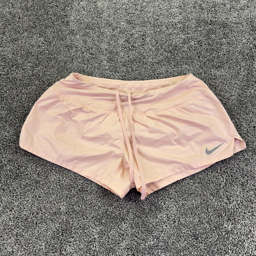 Nike Shorts Womens Medium Pink Dri-FIT Running Elastic Waist Drawstring Gym